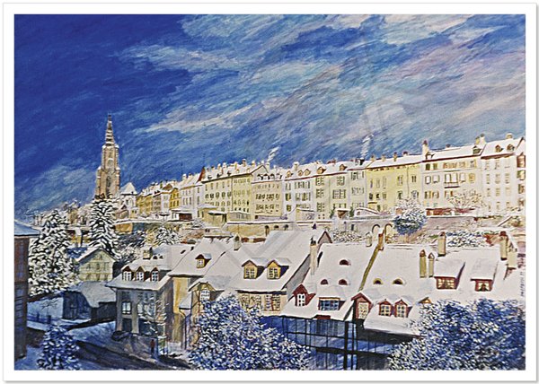 Postkarte "Junkerngasse, Matte Bern im Winter"