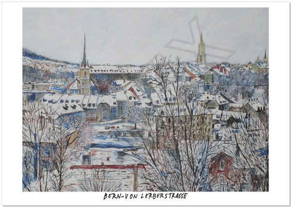 Postkarte "Von Lerberstrasse Bern im Winter"