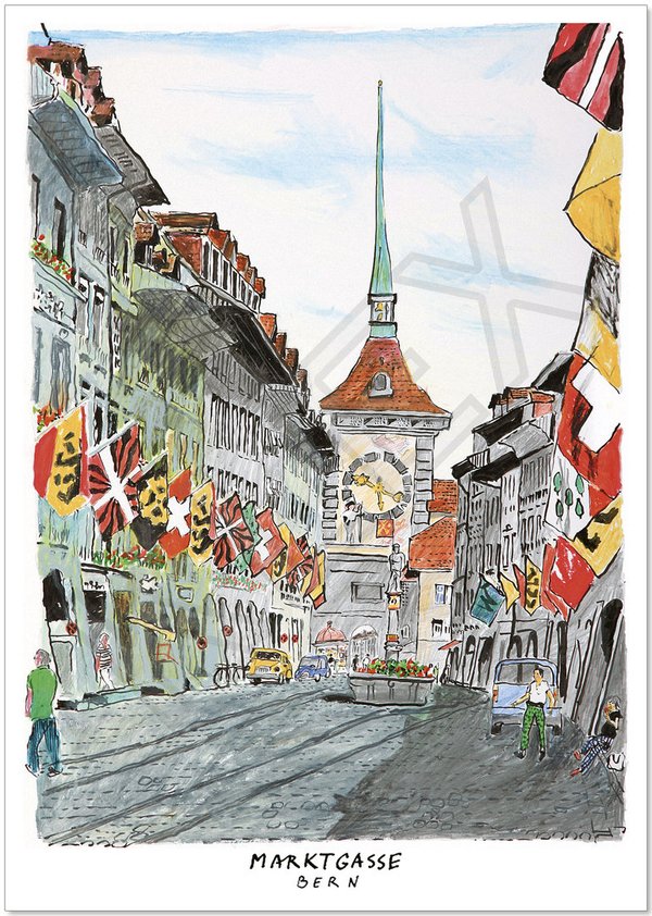 Postkarte "Marktgasse Bern"