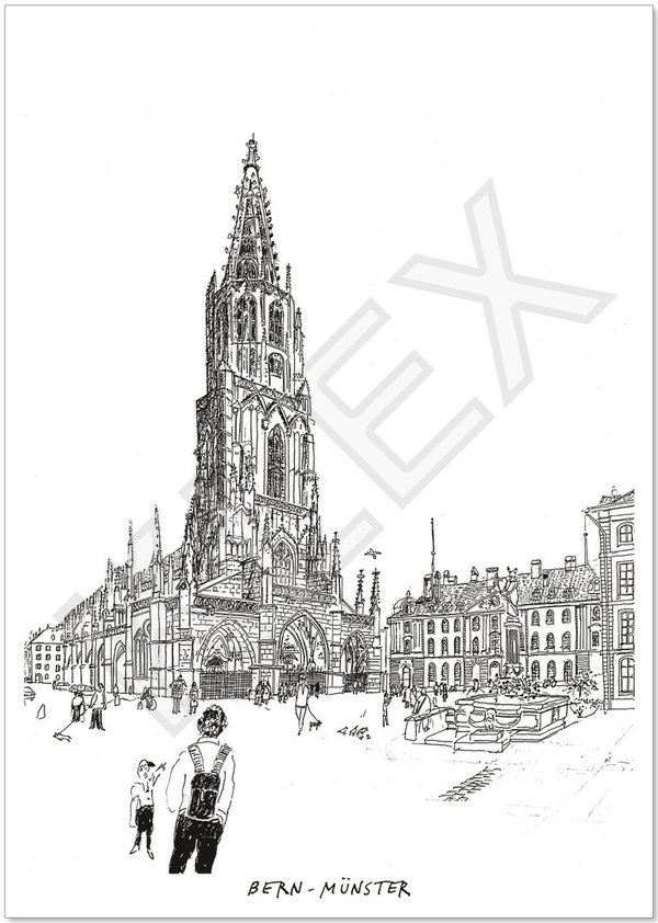 Postkarte "Münster Bern"