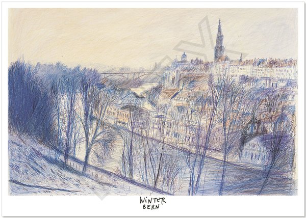 Postkarte "Vom Muristalden Bern im Winter"