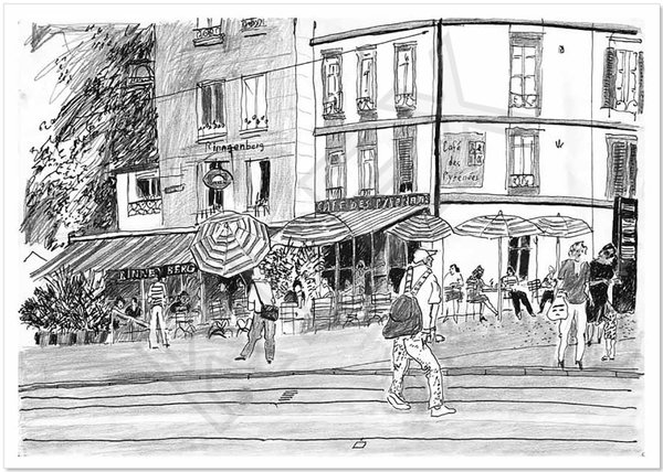 Postkarte "Café des Pyrénées Bern"